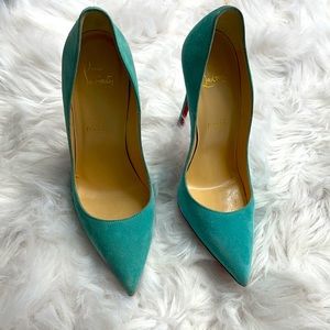 Turquoise Christian Louboutin heels
